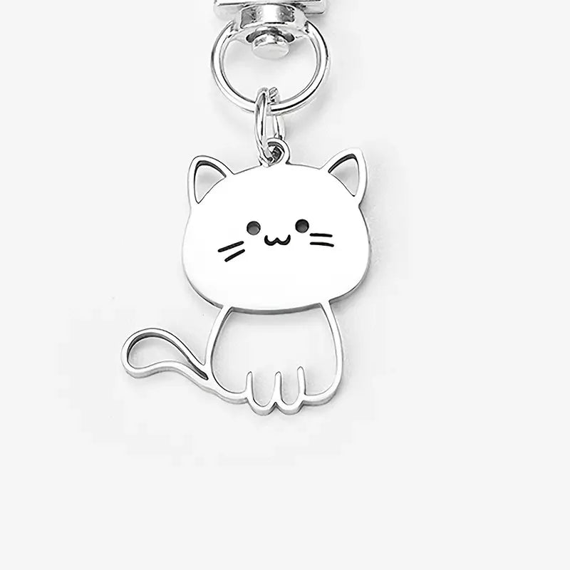 Silvery Cat Kawaii Keychain