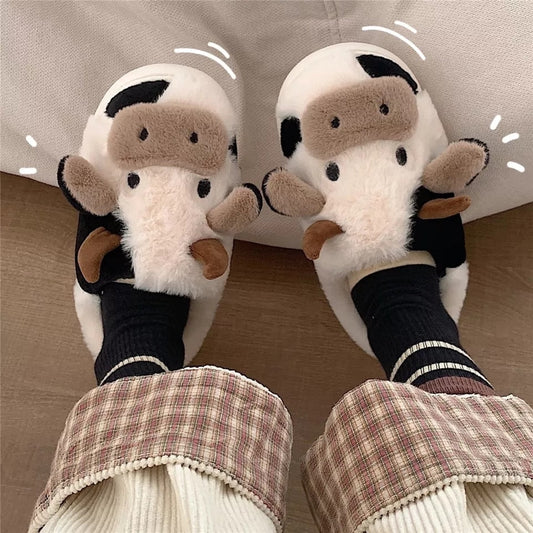 Furry Cow Slippers