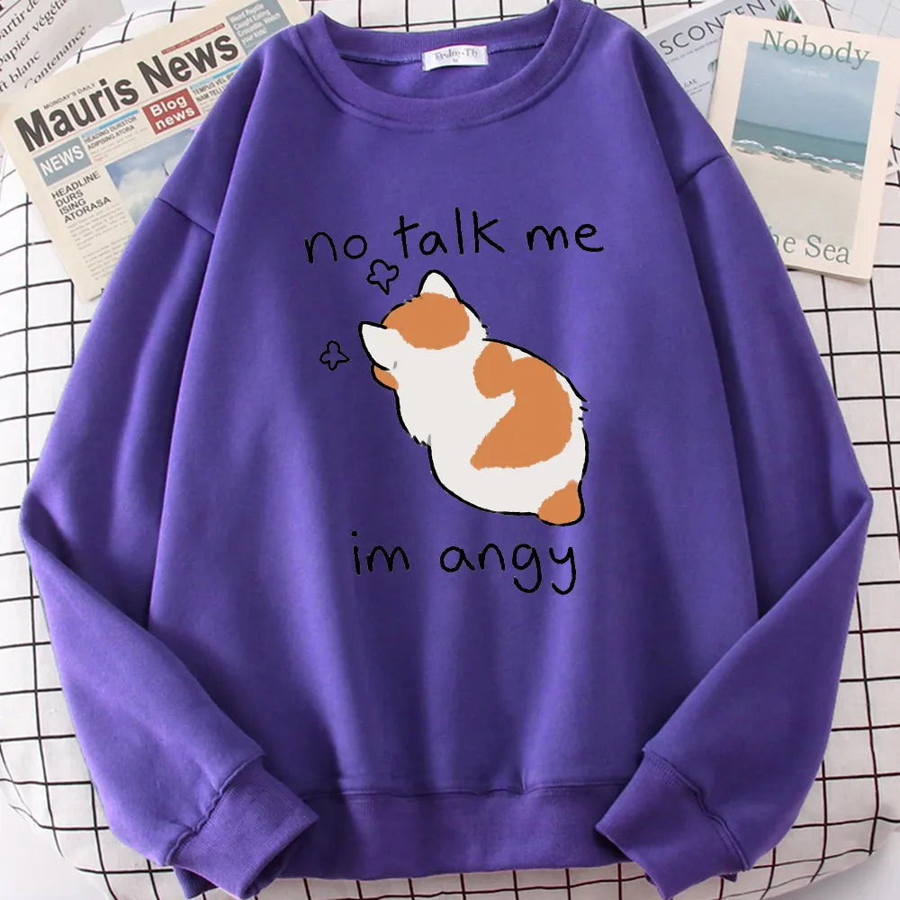 "No Talk Me" Angry Cat Sweater