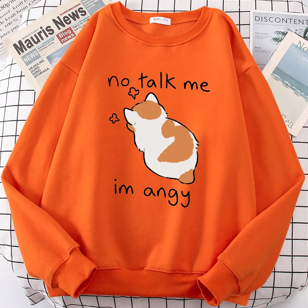 "No Talk Me" Angry Cat Sweater