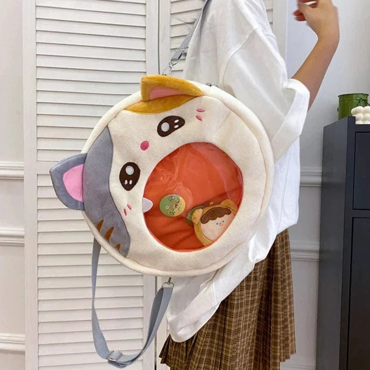 Plüschkatzen-Pin-Display-Rucksack