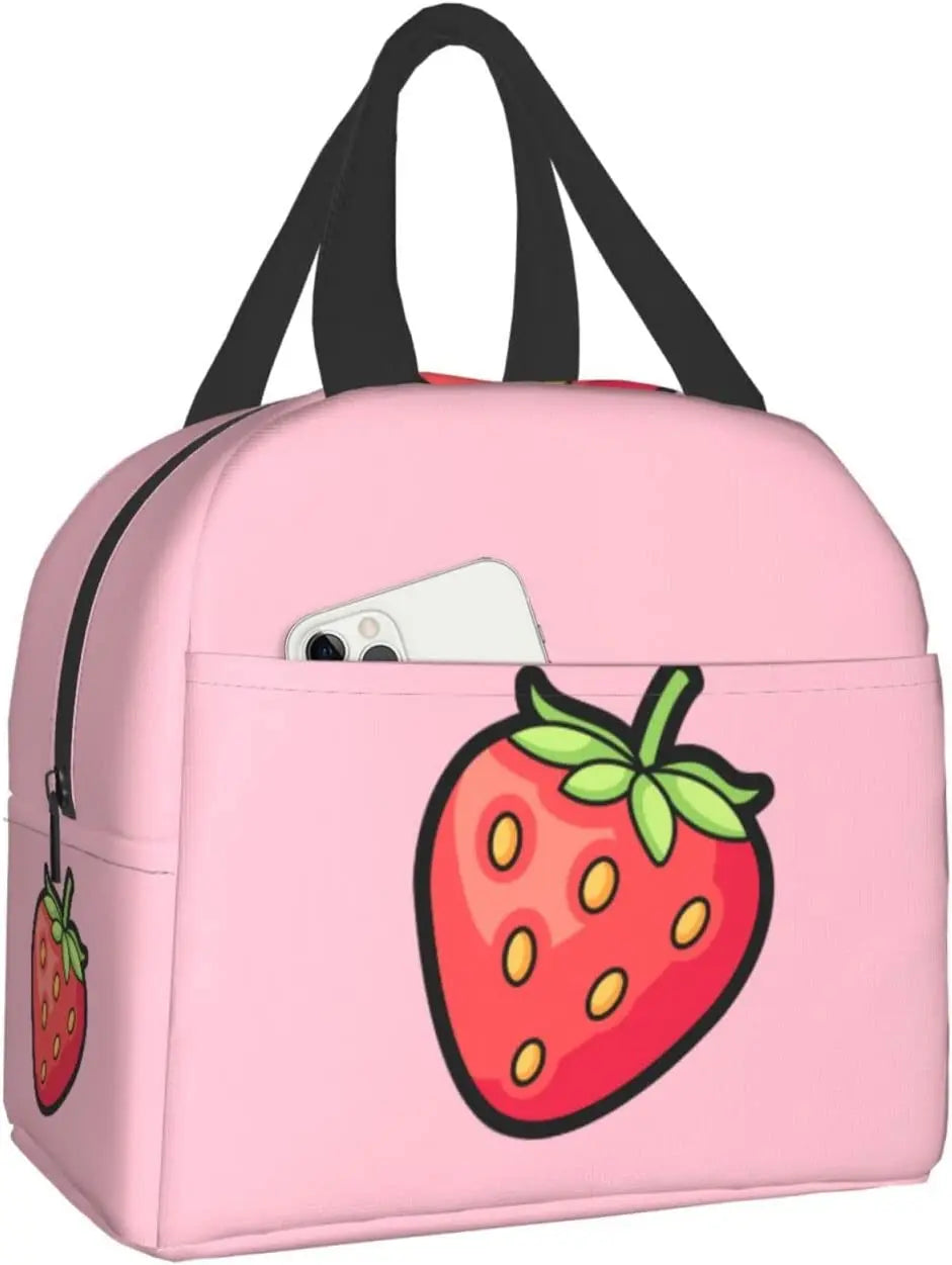 Isolierte Lunchtaschen mit Erdbeer-Print