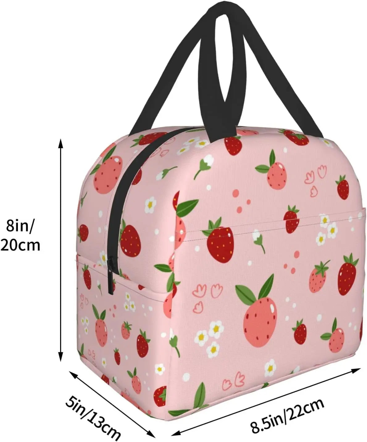 Isolierte Lunchtaschen mit Erdbeer-Print