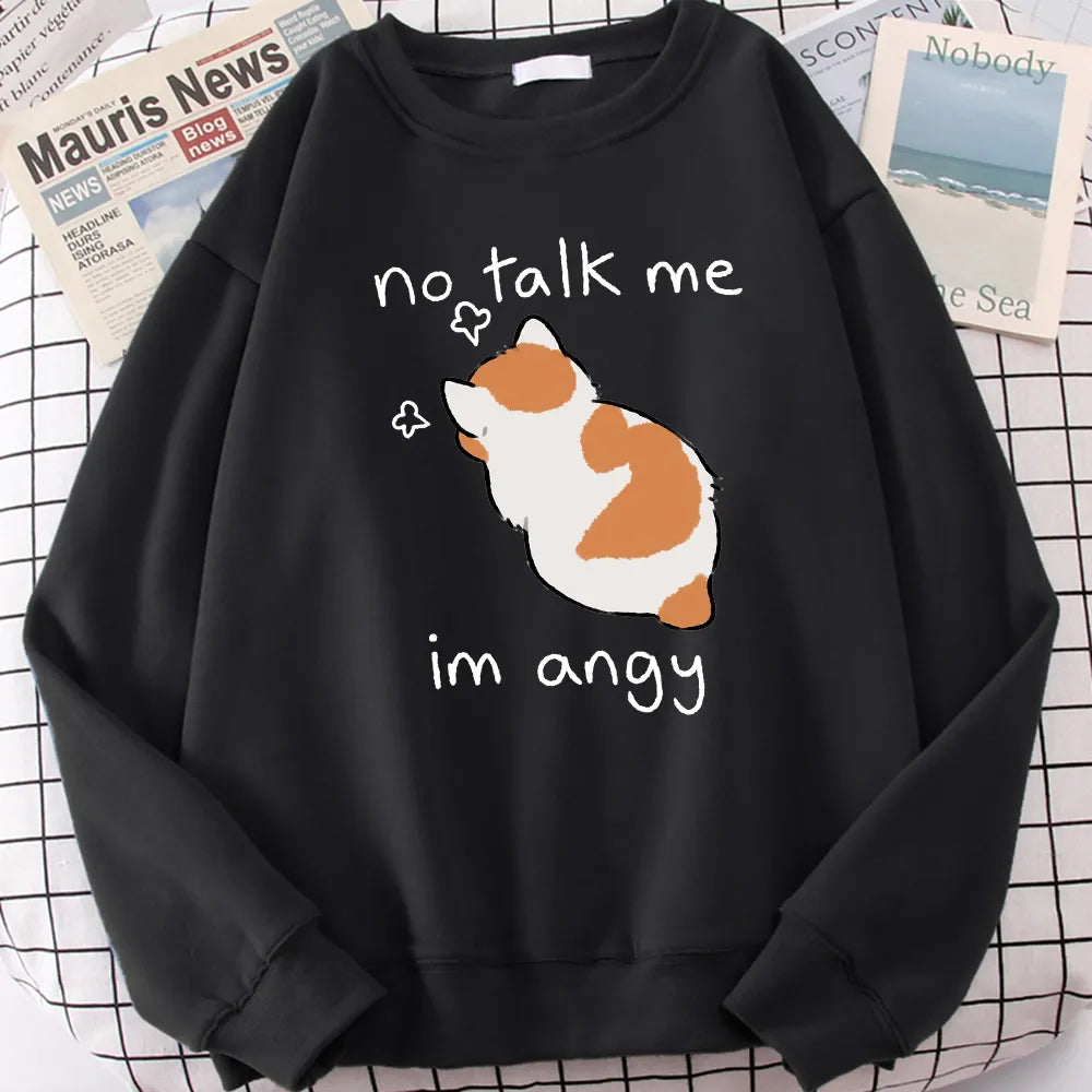 "No Talk Me" Angry Cat Sweater