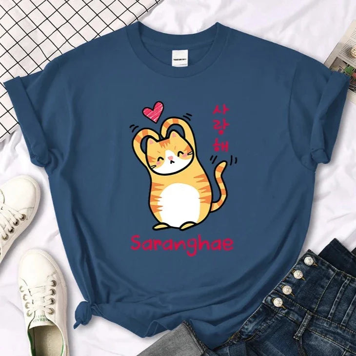 "Saranghae" Cat T-Shirt