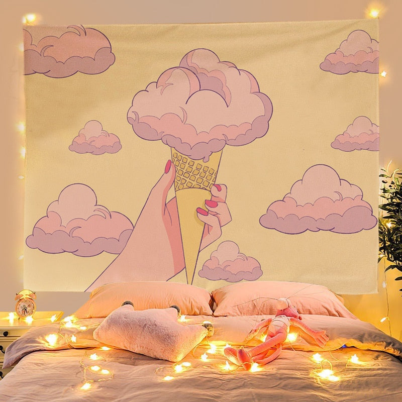 Kawaii Girl Wall Tapestries