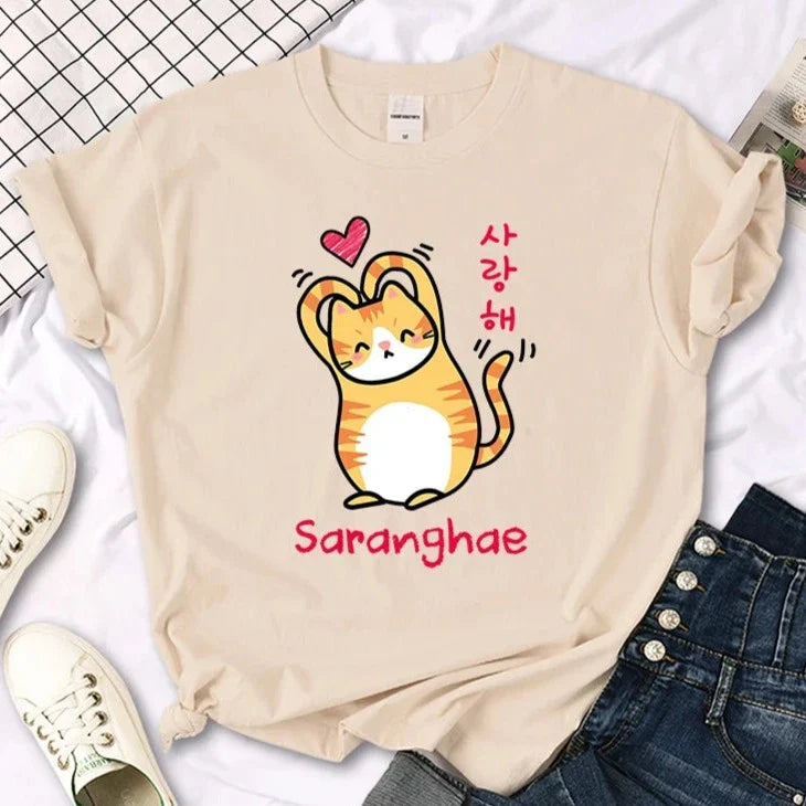 "Saranghae" Cat T-Shirt