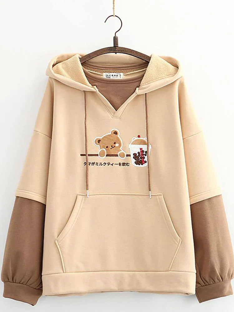 Boba Tea Teddy Bear Hoodie