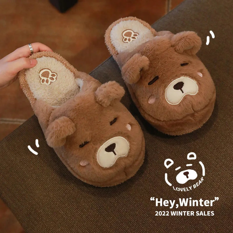 Flauschige Teddybär-Hausschuhe