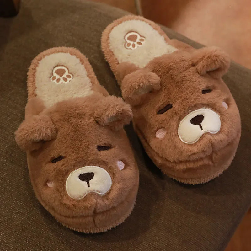 Flauschige Teddybär-Hausschuhe