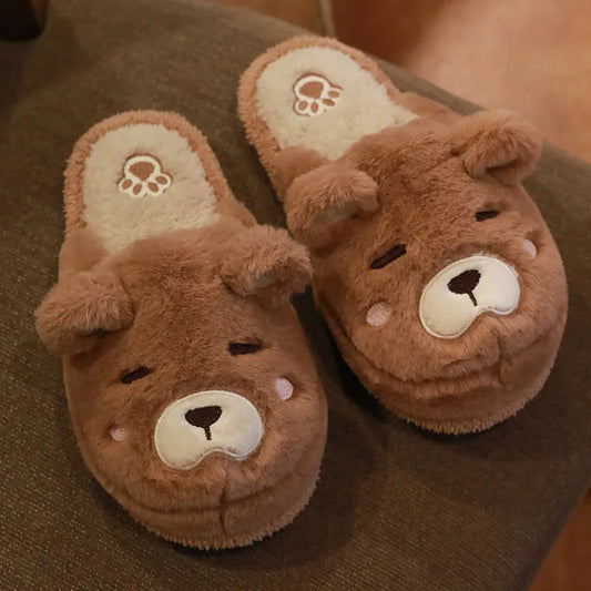 Flauschige Teddybär-Hausschuhe