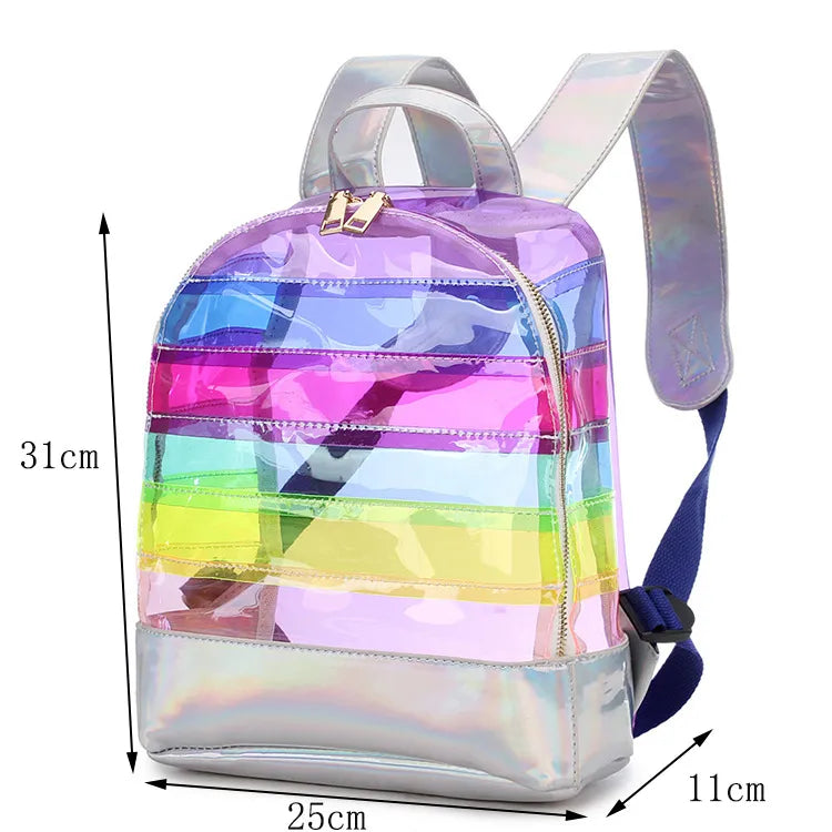 Durchsichtiger Regenbogenrucksack