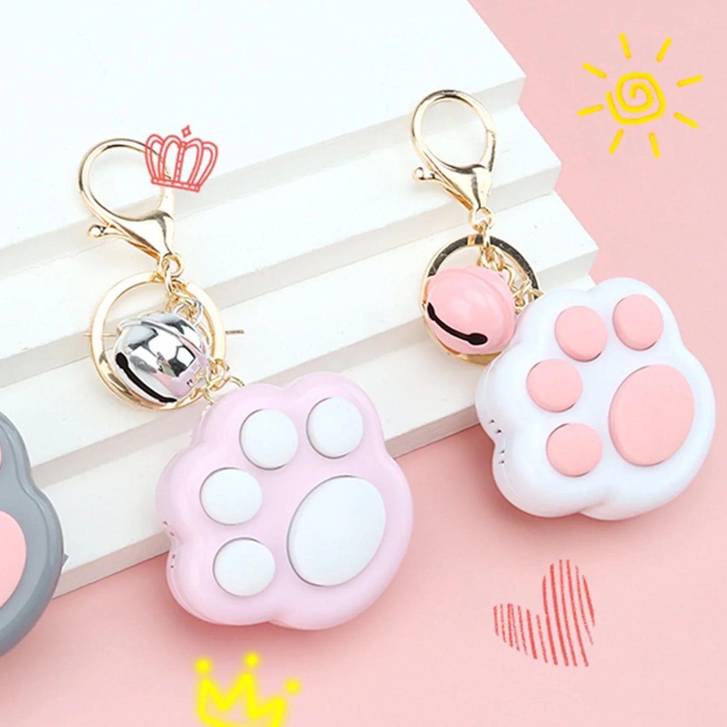 Cat Paw Memory Game Keychain