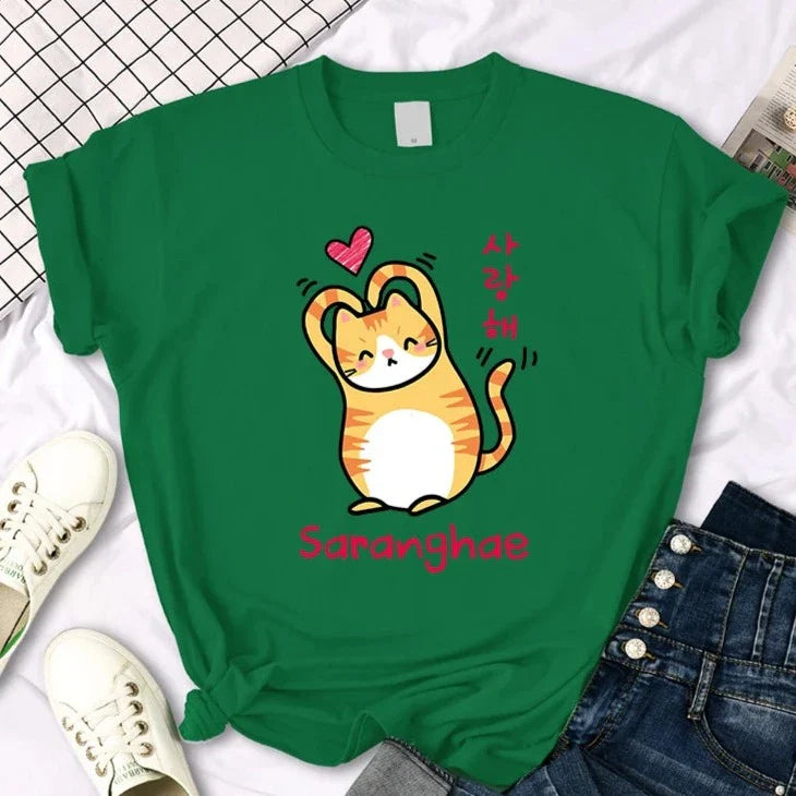 "Saranghae" Cat T-Shirt