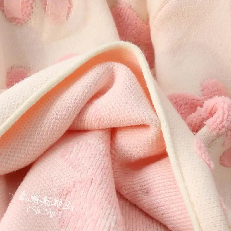 Rosa Pullover mit Bären und Schleifen