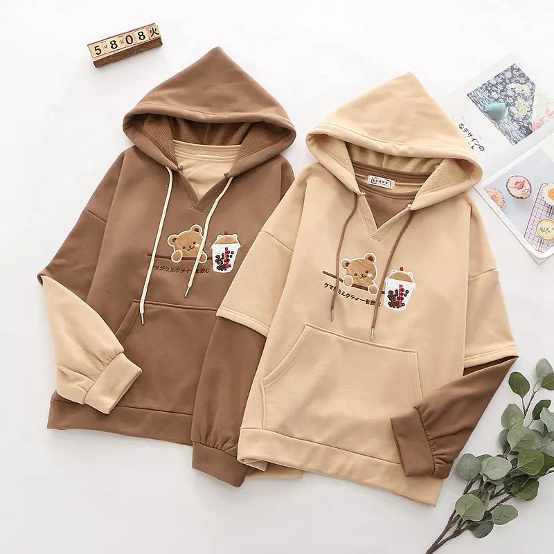 Boba Tea Teddy Bear Hoodie