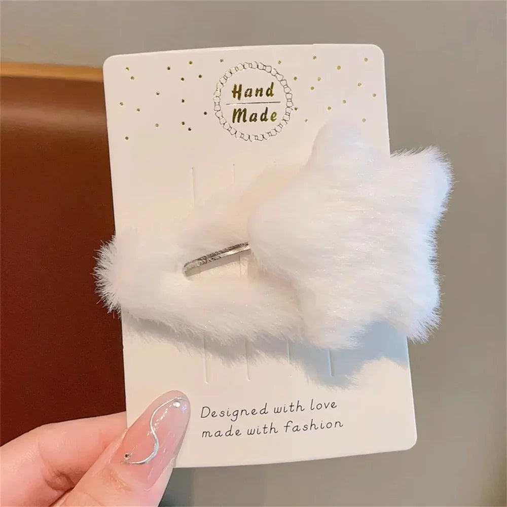 Plush Star Pastel Hair Clips