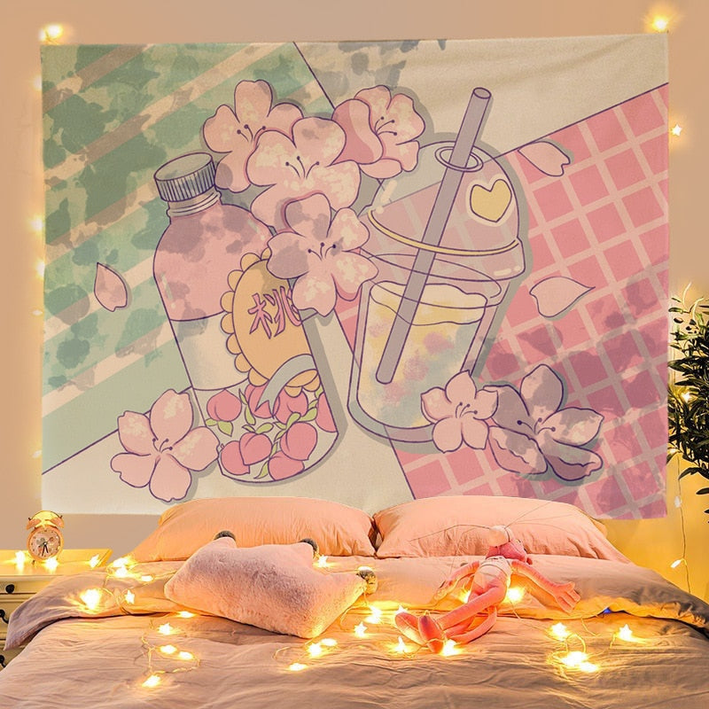 Kawaii Girl Wall Tapestries