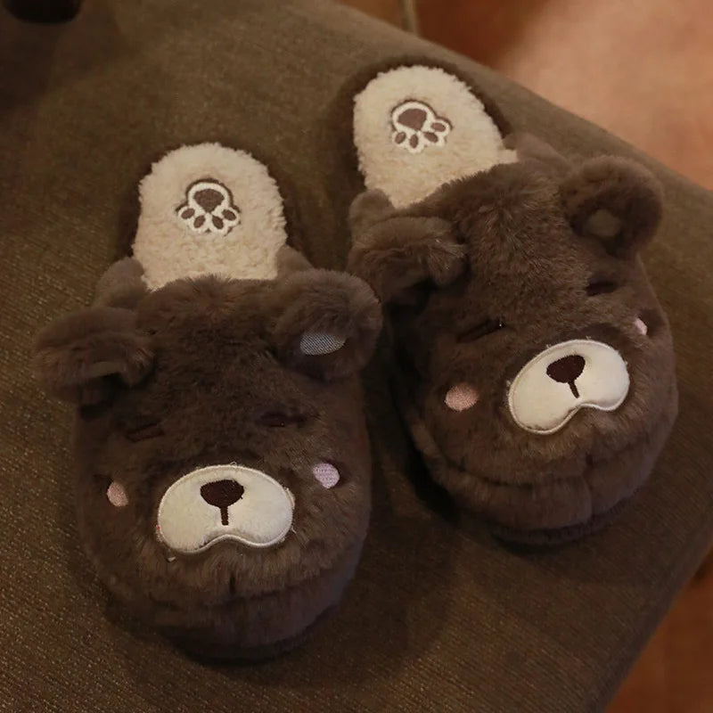 Flauschige Teddybär-Hausschuhe