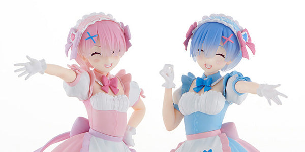 TENITOL Re:Zero Yumekawa Maid Rem & Ram: Set With Bonus Figure