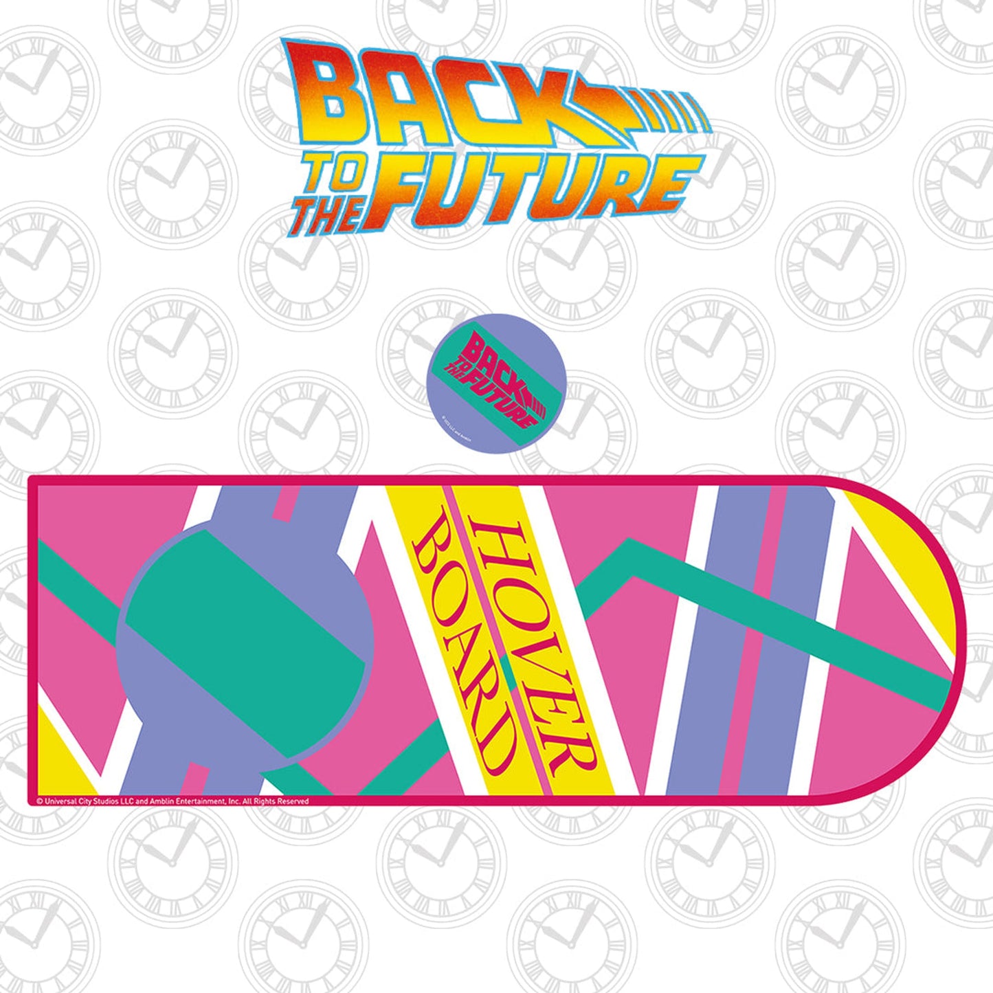 Zurück in die Zukunft Teil II XL-Hoverboard-Schreibtischunterlage und Untersetzer-Set