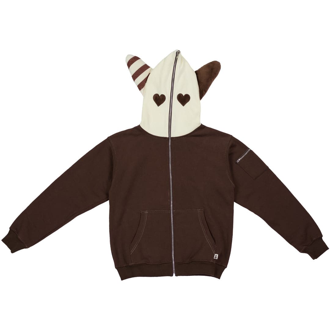 Bunny Hoodie With Plush Ears CREAM BROWN Super Anime Store