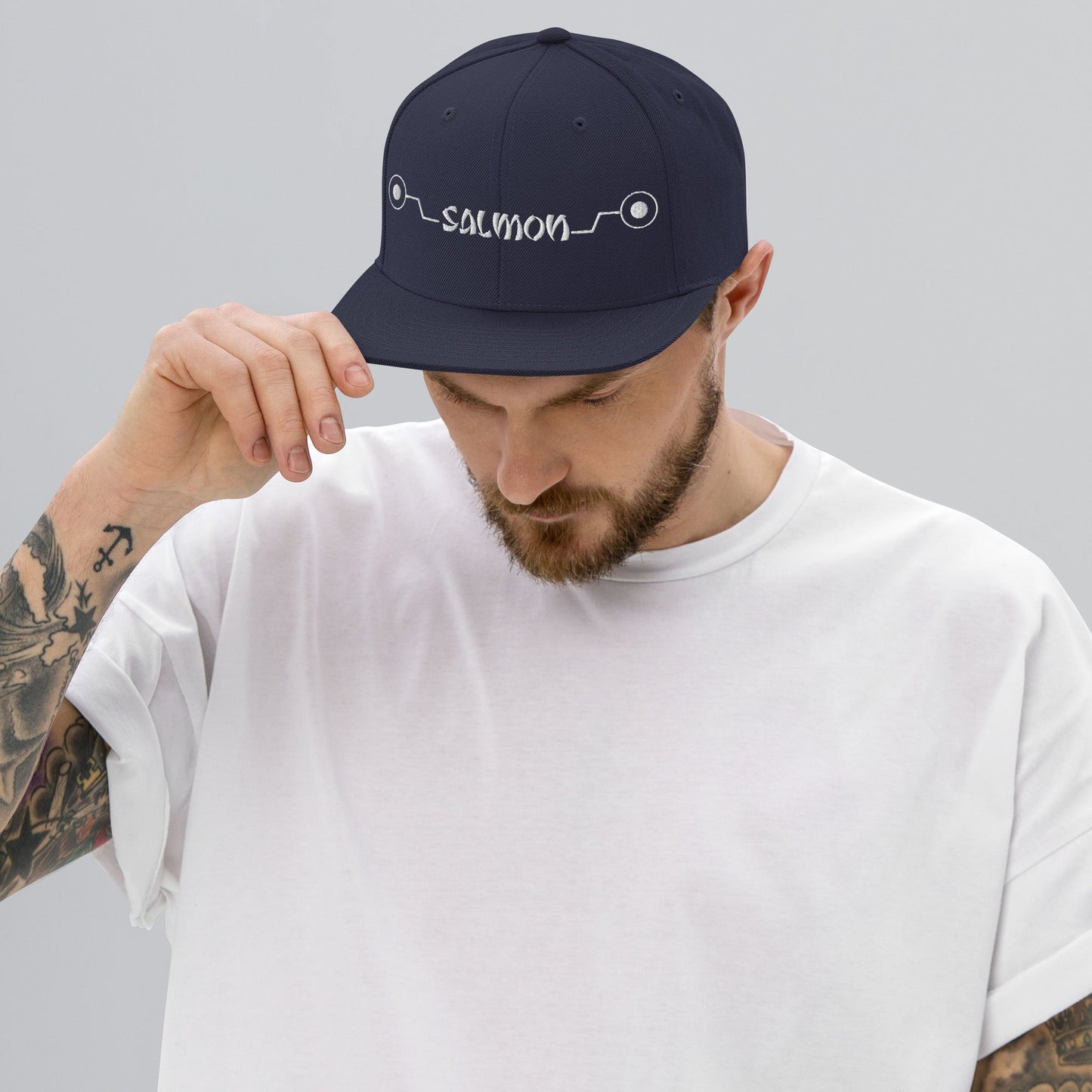 Inumaki 'Salmon' Cursed Speech Embroidered Unisex Anime Snap Back Hat