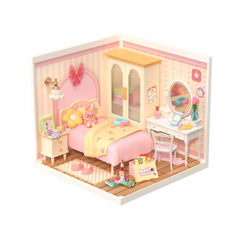 Rolife Lovely Pink Bedroom DIY Miniature House