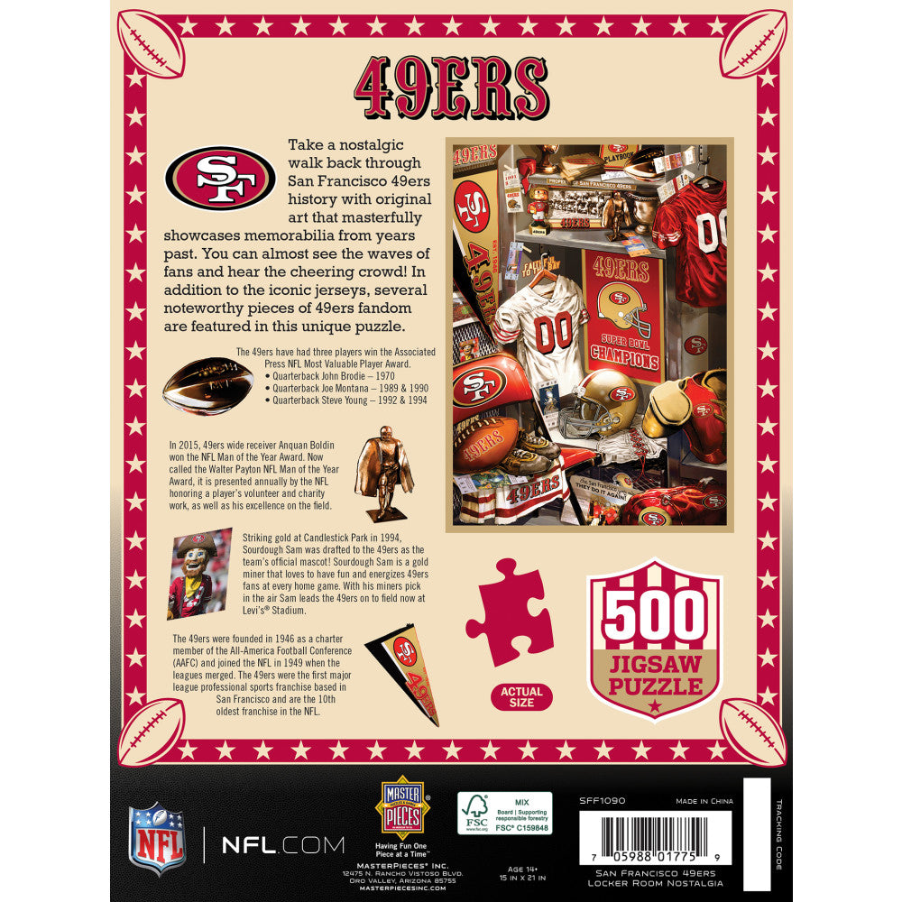 San Francisco 49ers - Locker Room 500 Piece Jigsaw Puzzle