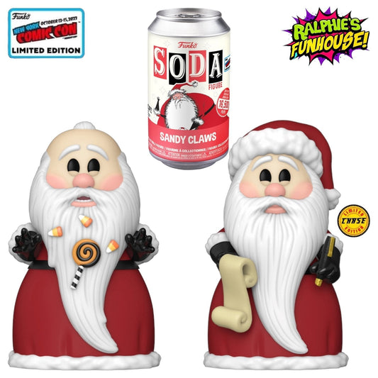 (IN STOCK NOW!) Funko Soda Vinyl: NBC The Nightmare Before Christmas - Sandy Claws Sealed Can with 1 in 6 Chance at Chase (New York Comic Con Exclusive)