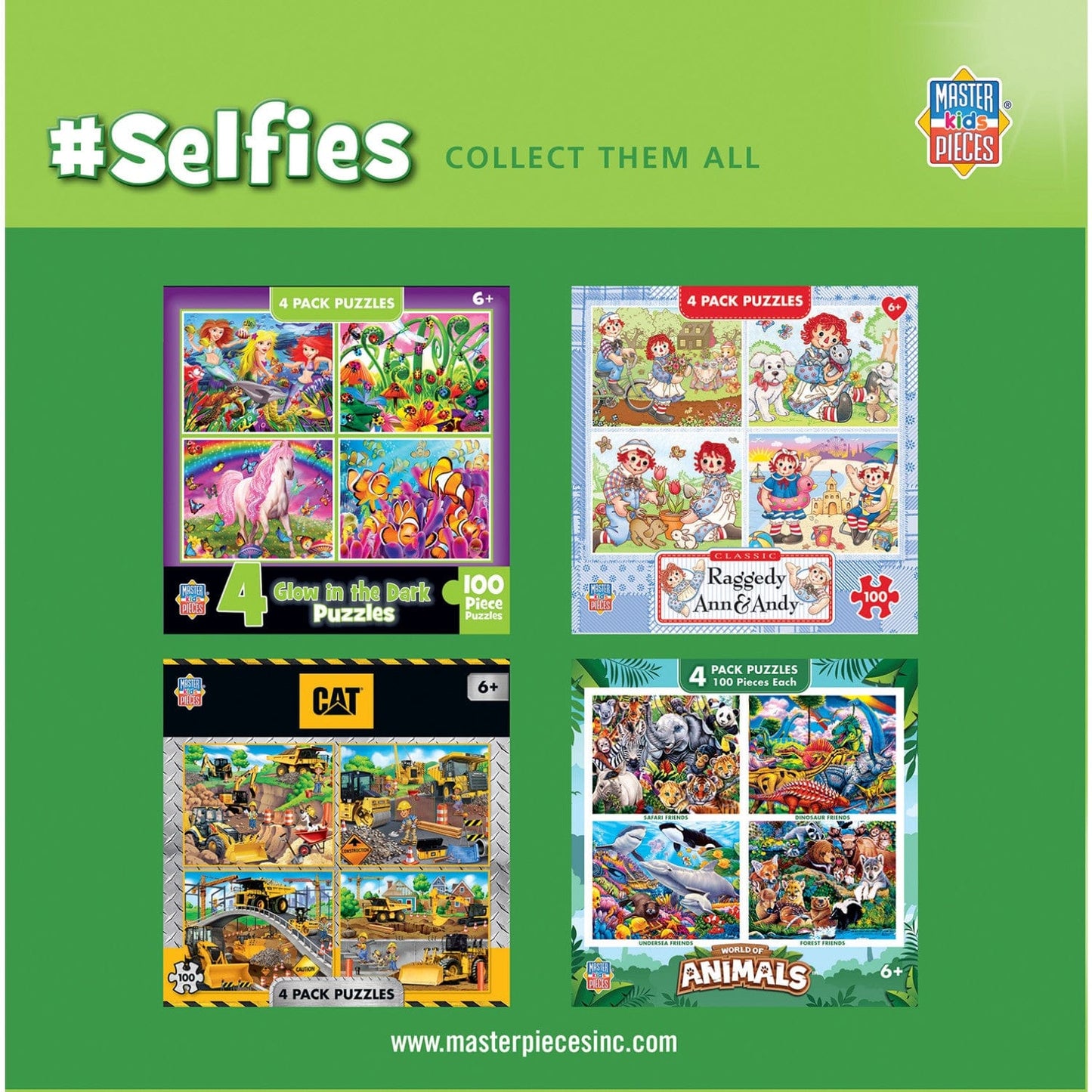 Selfies 100 Piece Jigsaw Puzzles 4-Pack