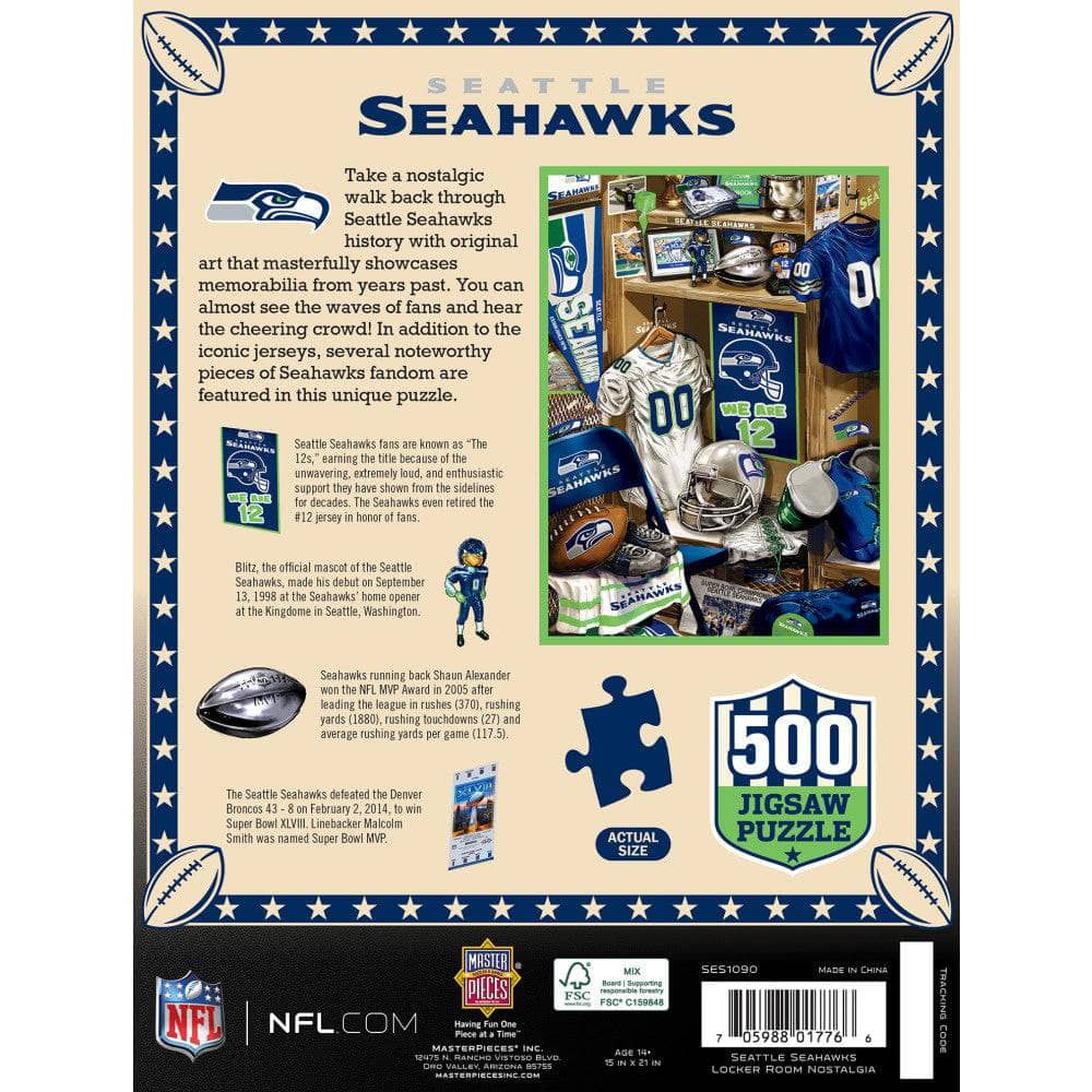 Seattle Seahawks - Locker Room 500 Piece Jigsaw Puzzle