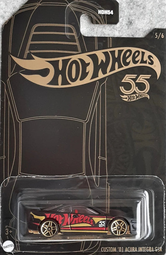 Hot Wheels - 55th Anniversary Black and Yellow Series (2023) - Mix 2 - Custom '01 Acura Integra GSR