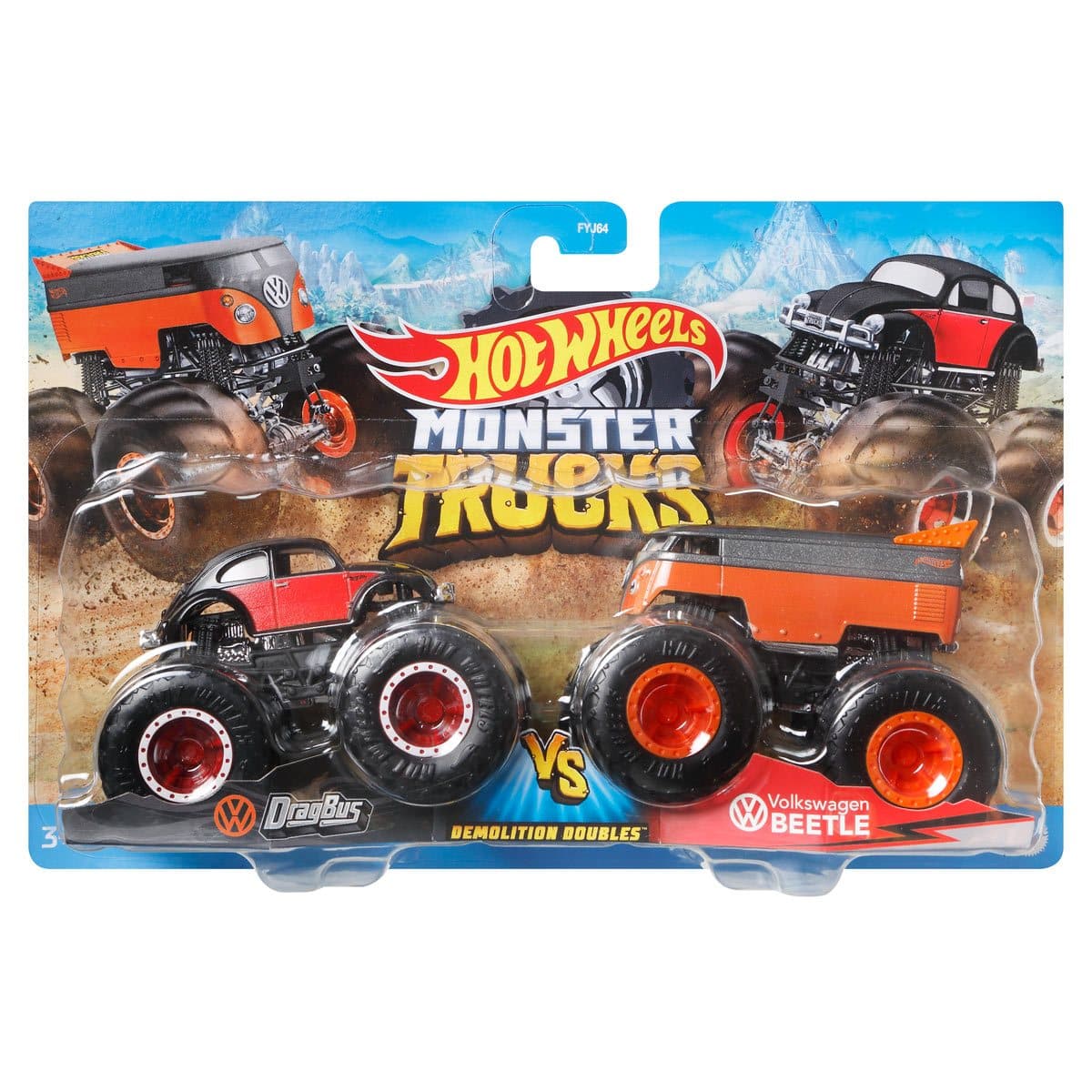 Hot Wheels Monster Trucks Demolition Doubles -  2 Pack - Assorted Styles