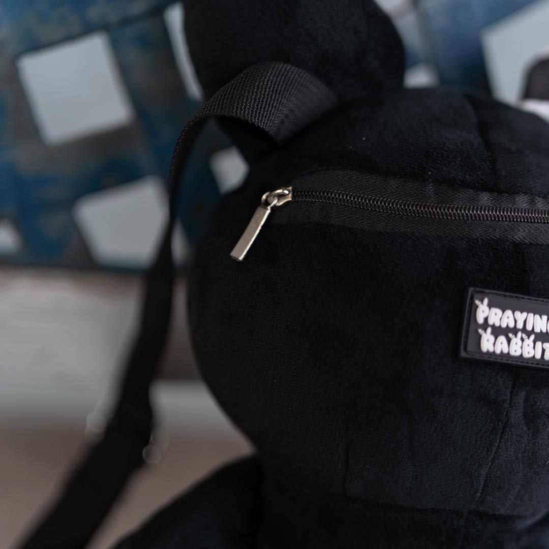 Rabbit Plush Backpack 14" (BLACK)