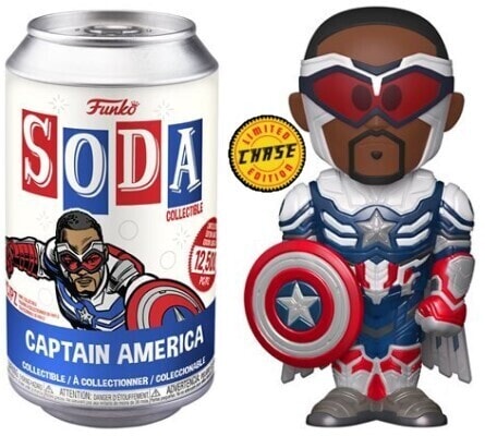 (Open Can) Funko Vinyl SODA: CHASE Captain America (Metallic)