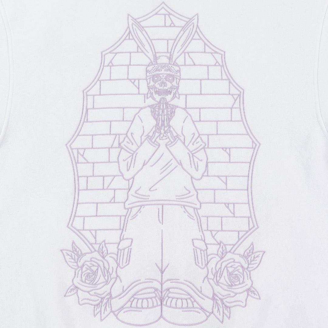 Praying Rabbit Hoodie (White/Lavender)