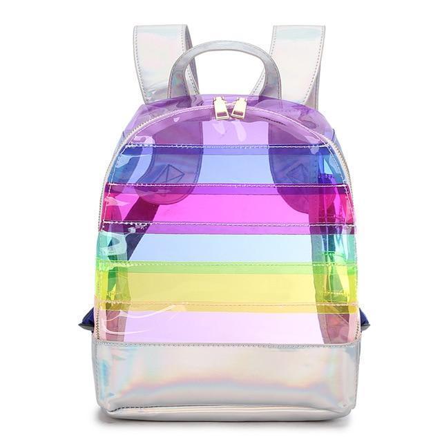 Transparenter Regenbogenrucksack