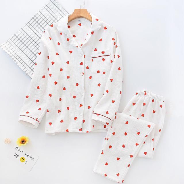 Pyjama mit Herz-Print
