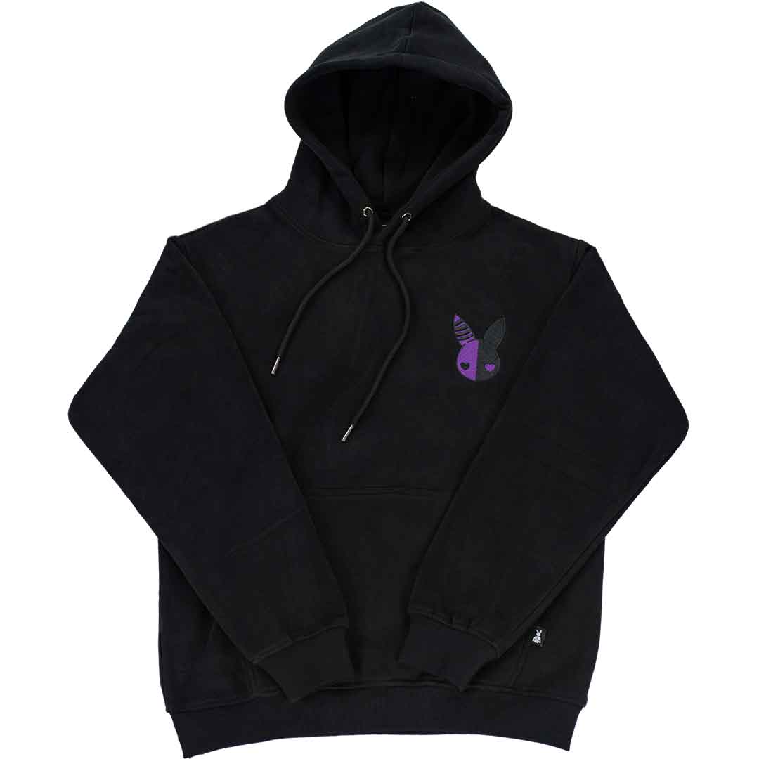 Kaninchen-Plüsch-Hoodie (Lila Stickerei)