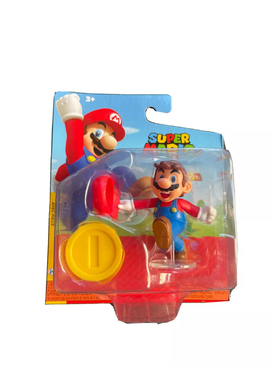 SUPER MARIO 4-Inch Boo Action Figure With Coin Accessory - Nintendo Collectible Toy With 13 Points Articulation