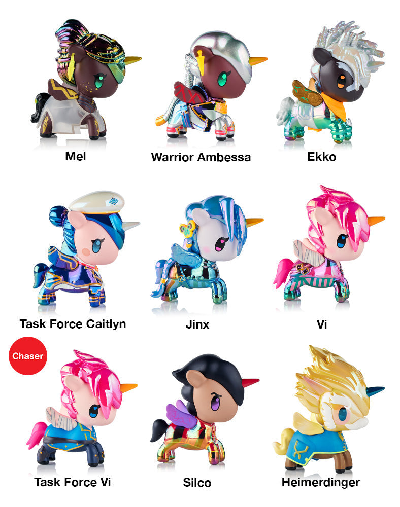 tokidoki x ARCANE Unicorno Black Light Chrome Blind Box – League of Legends Collab Mystery Figure