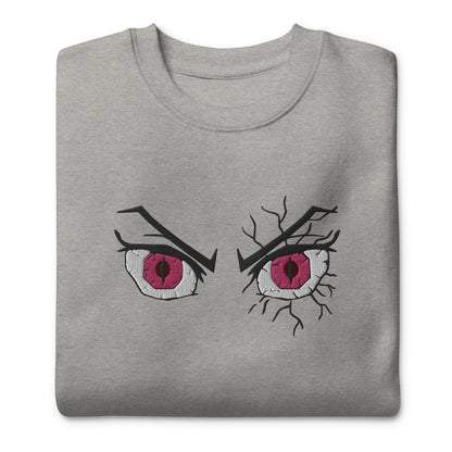 Nezuko Eyes Embroidered Premium Unisex Anime Crewneck Sweatshirt