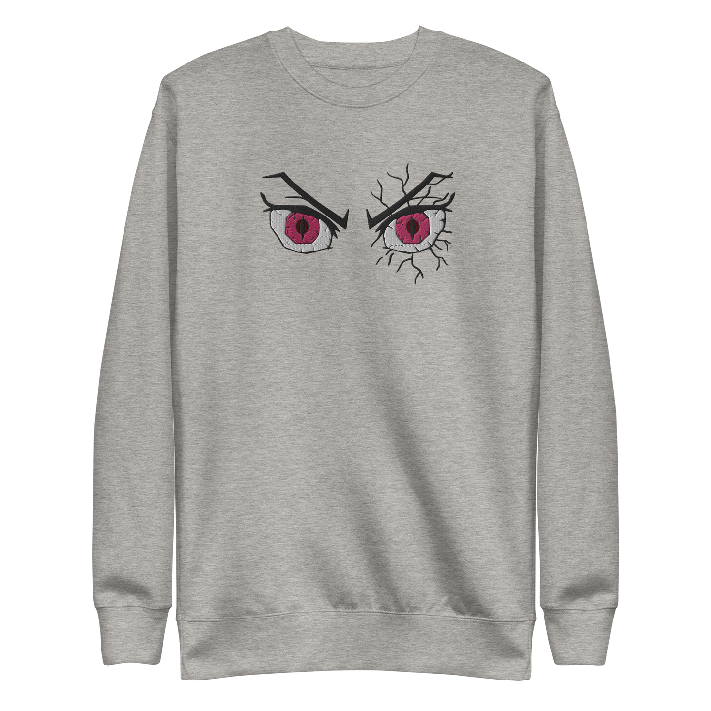 Nezuko Eyes Embroidered Premium Unisex Anime Crewneck Sweatshirt