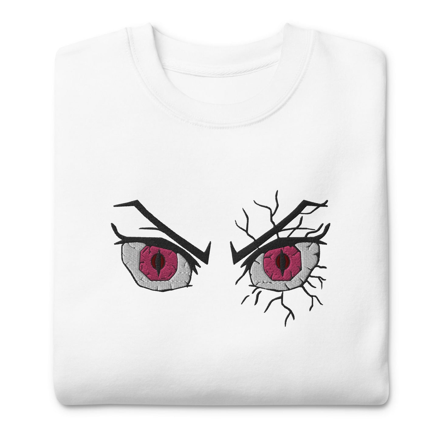 Nezuko Eyes Embroidered Premium Unisex Anime Crewneck Sweatshirt