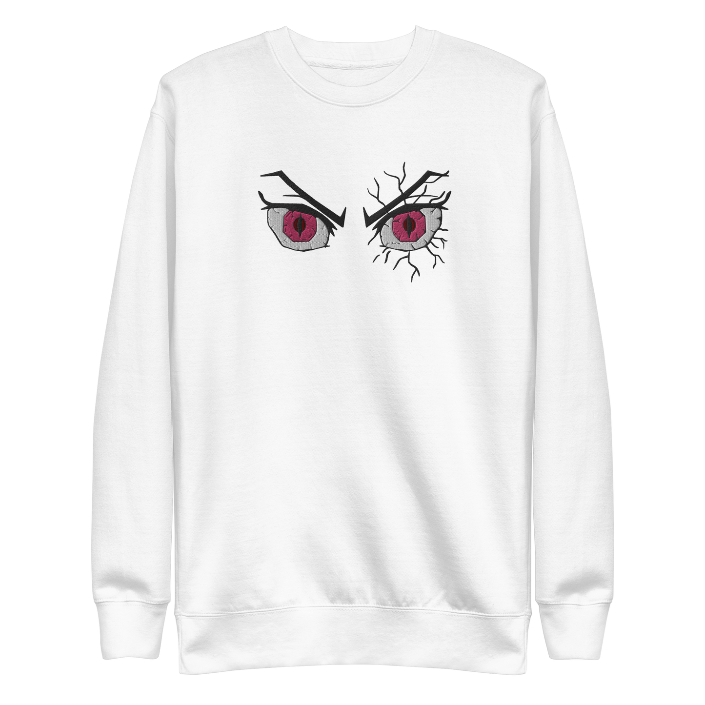 Nezuko Eyes Embroidered Premium Unisex Anime Crewneck Sweatshirt