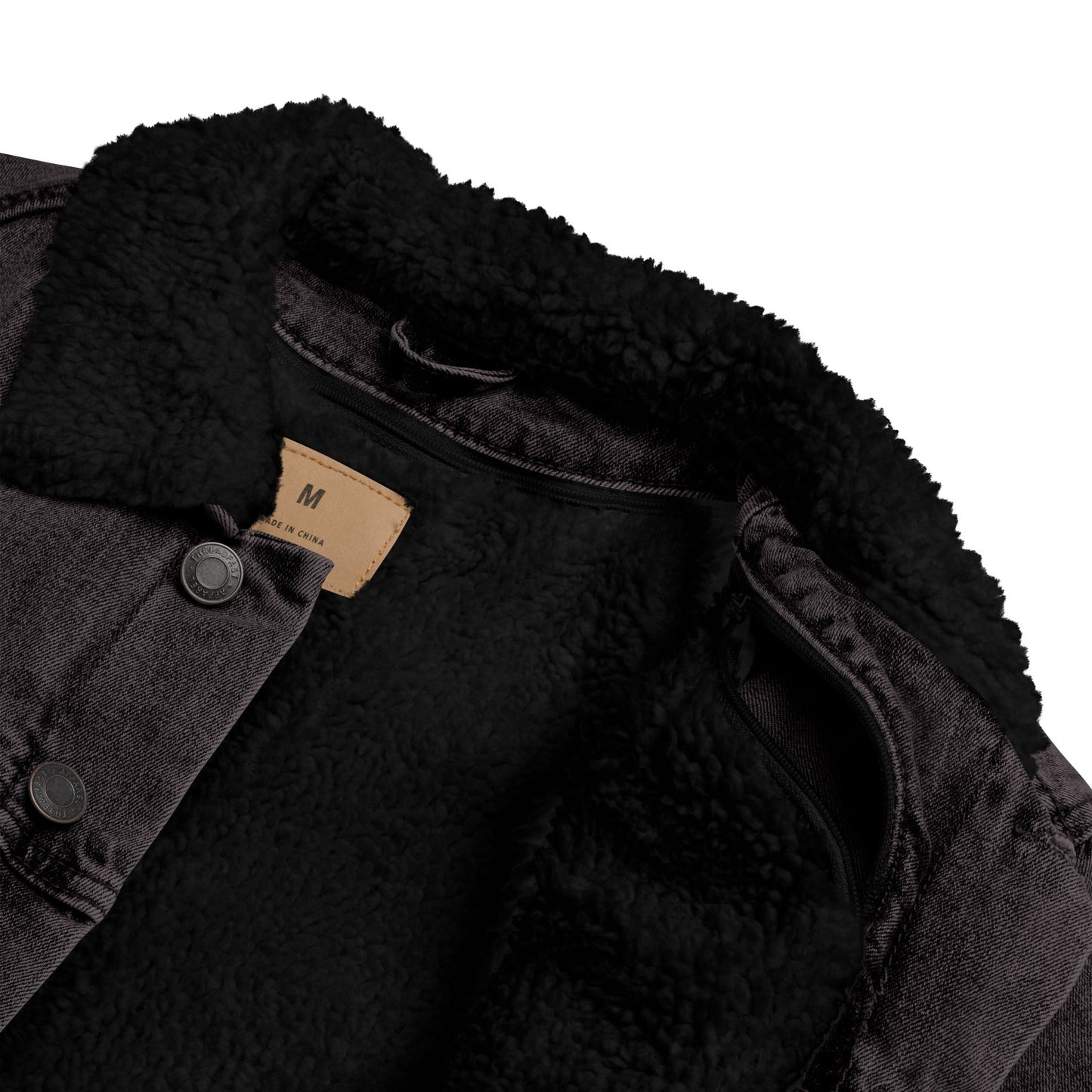 Brook Soul King recycelte bestickte Unisex-Denim-Sherpa-Anime-Jacke