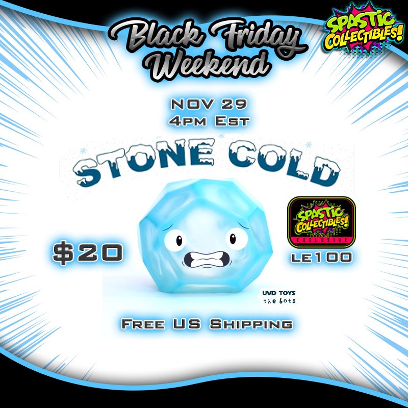 *UVD Toys* LE100 "Stone Cold" Coal UVD Toys x the Bots (Spastic Collectibles / Ralphie's Funhouse Exclusive)