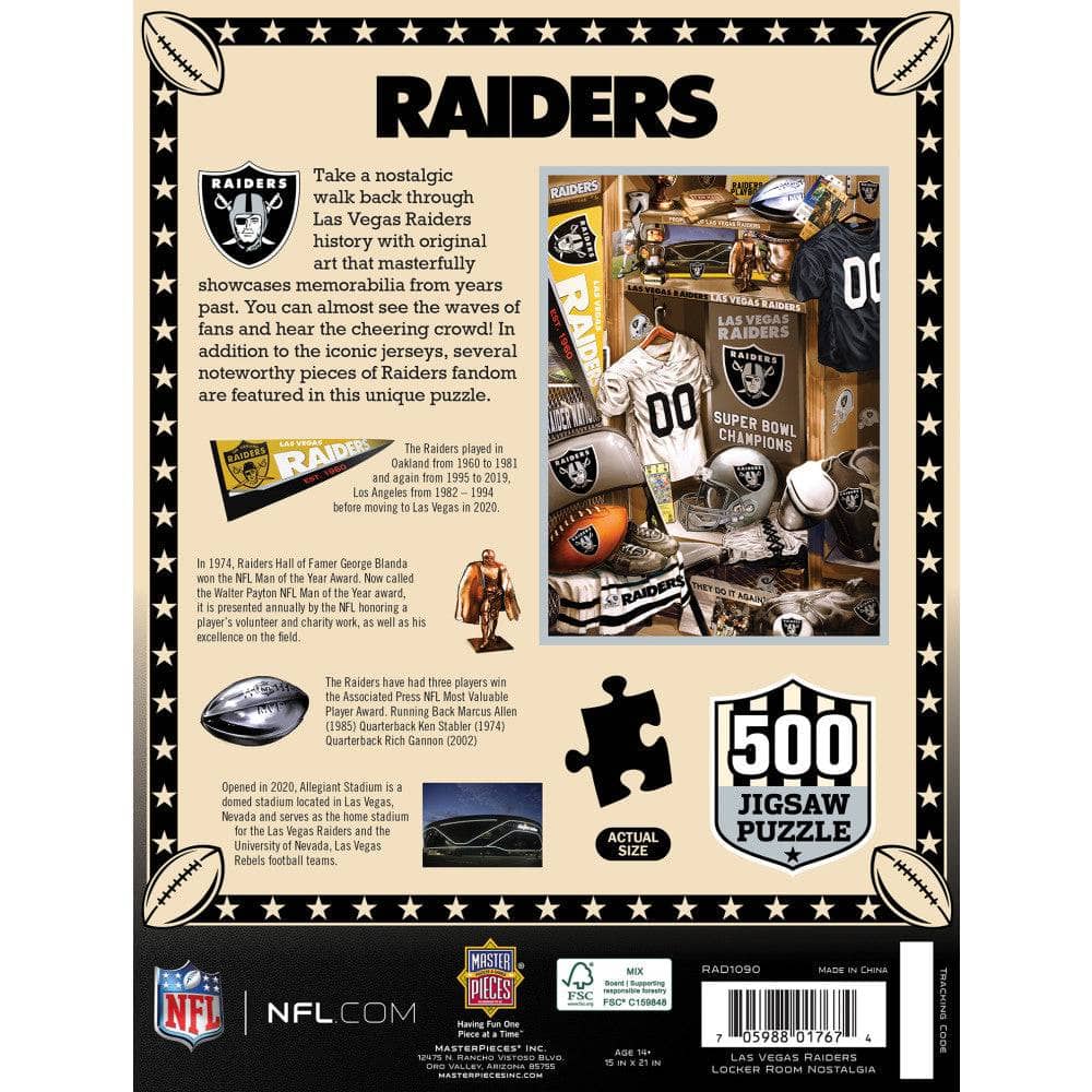 Las Vegas Raiders - Locker Room 500 Piece Jigsaw Puzzle