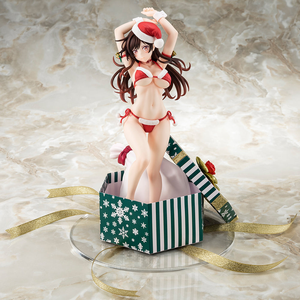 Vorbemalte Figur im Maßstab 1:6 von Rent-A-Girlfriend MIZUHARA Chizuru in einem Weihnachtsmann-Bikini als flauschige Figur. 2. Weihnachten – BALD KOMMT